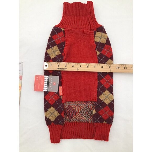 Kyeese Wear Dog Size XLarge Turtleneck Sweater Multi Color Argyle Print - Picture 4 of 5